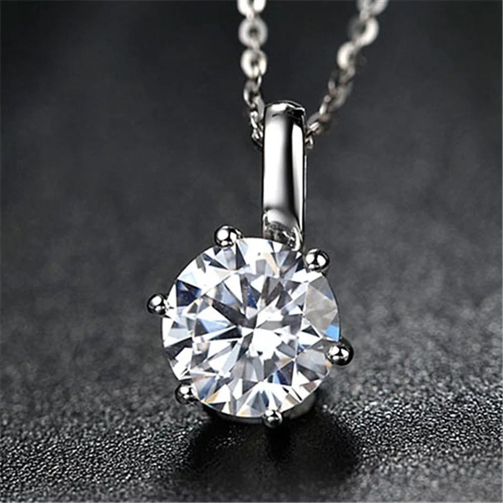 NEW Luxury Silver Zircon Necklace - Picture 1 of 3